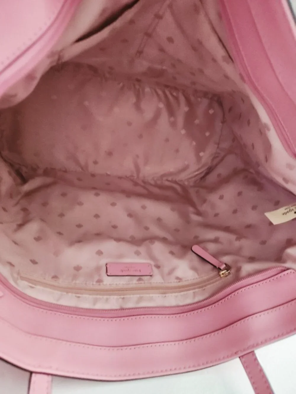 New Kate Spade NY Pink Leather Shoulder Bag Purse Tote